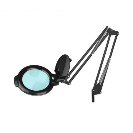 Förstoringslampa Moonlight – svart LED-lampa med hjulstativ och förstoring x5