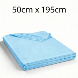 Bänkpapper i ark – ljusblå nonwoven 50x195 cm för klinik och behandlingsbänk