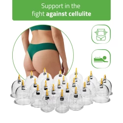 Vakuumkoppor som kan användas vid kroppsbehandling och cellulitmassage
